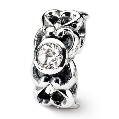 Synthetic Diamond Connector Bead - Sterling Silver QRS151, MPN: QRS151, 883957719894
