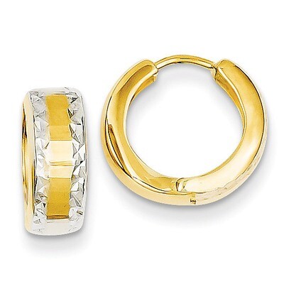 Hinged Hoop Earrings 14K Gold &amp; Rhodium Y7924, MPN: Y7924, 886774563596