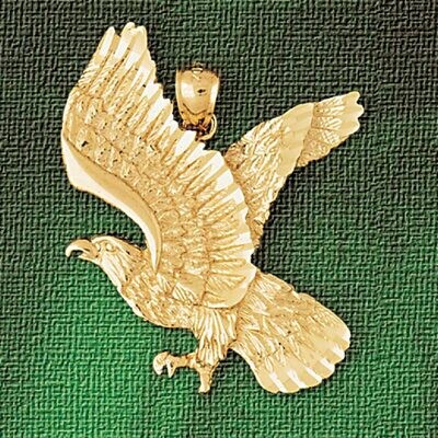 Dazzlers Jewelry Flying Eagle Pendant Necklace Charm Bracelet in Yellow, White or Rose Gold 2821, M…