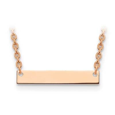 Small Polished Blank Bar with Chain 14k Rose Gold XNA637R, MPN: XNA637R,