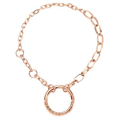 Nikki Lissoni Rose Gold Plated Cable Chain Bracelet 5x9mm 5x3mm With 24mm O-Ring Closure Suitable F…