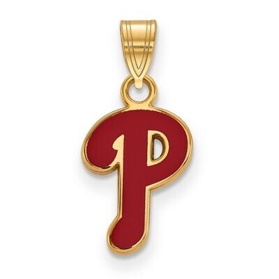 Philadelphia Phillies Small Enamel Pendant Gold-plated Silver GP012PHI, MPN: GP012PHI, 886774914565
