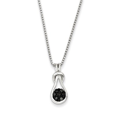 Black and White Diamond Love Knot Pendant Sterling Silver QP2343, MPN: QP2343, 886774189635