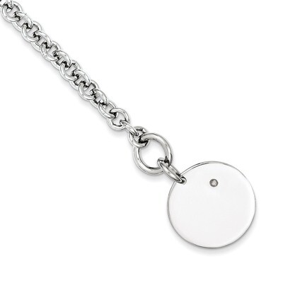 7.5 Inch .03ct Diamond Disc Bracelet Sterling Silver QG1498-7.5, MPN: QG1498-7.5, 886774114736