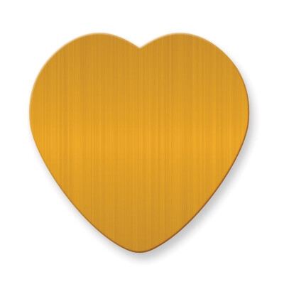 1 7/8 x 1 7/8 Heart Satin Brass Plates-Sets of 6  GM3727-SB, MPN: GM3727-SB,