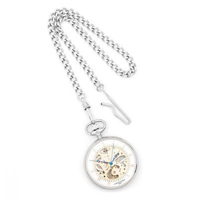 Charles Hubert Brass Open Face Pocket Watch Chrome Finish XWA2766, MPN: XWA2766, 811233016498