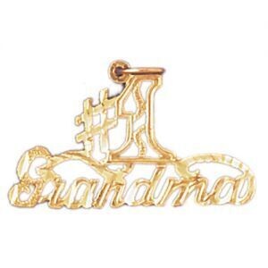 Dazzlers Jewelry Number One Grandma Pendant Necklace Charm Bracelet in Yellow, White or Rose Gold 1…
