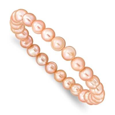 6-7mm Pink Stretch Bracelet Freshwater Pear QH5460, MPN: QH5460, 883957823249