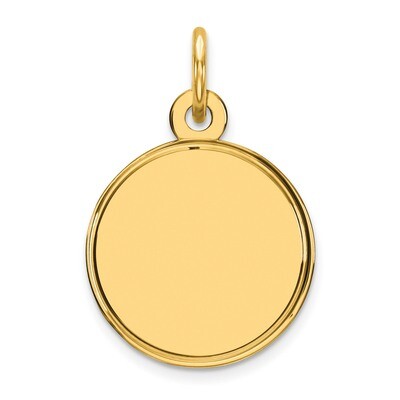 Engravable Round Polished Disc Charm Sterling Silver Gold-plated QM379G/18, MPN: QM379G/18, 8839577…