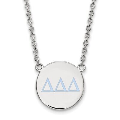 Delta Delta Delta Small Enameled Pendant with 18 Inch Chain Sterling Silver SS028DDD-18, MPN: SS028…