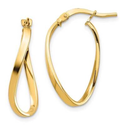 2mm Wavy Hoop Earrings 14k Gold Polished  TF1394, MPN: TF1394, 191101986994