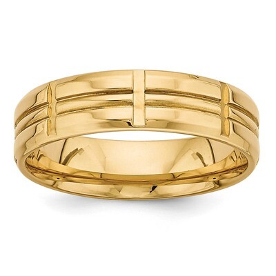 Yellow Gold Heavy Comfort Fit Fancy Band 14k Gold YB110, MPN: YB110, 886774520667