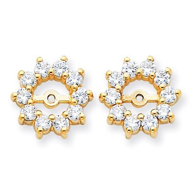 Earring Jacket 14k Gold AA Quality Diamond XJ46AA, MPN: XJ46AA, 883957115665
