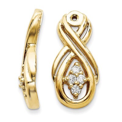 Earring Jacket 14k Gold AA Quality Diamond XJ29AA, MPN: XJ29AA, 883957115139