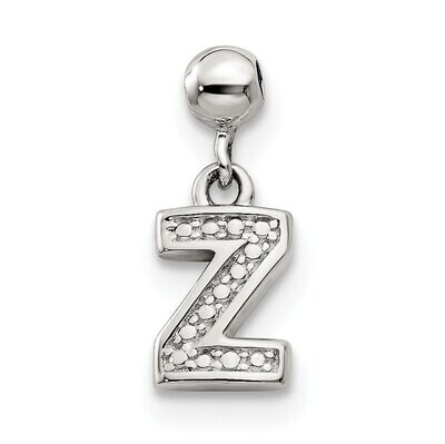 Letter Z Charm Sterling Silver Dangle QMM190Z, MPN: QMM190Z,