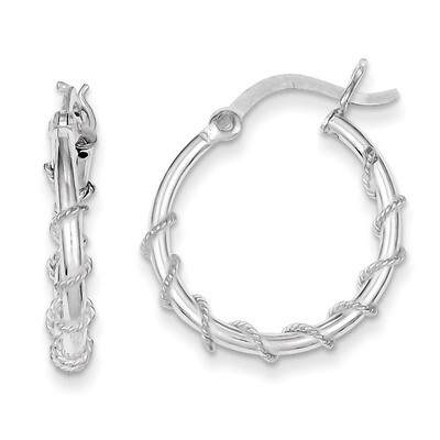 Wrapped Hoop Earrings Sterling Silver QE3786, MPN: QE3786, 883957927978