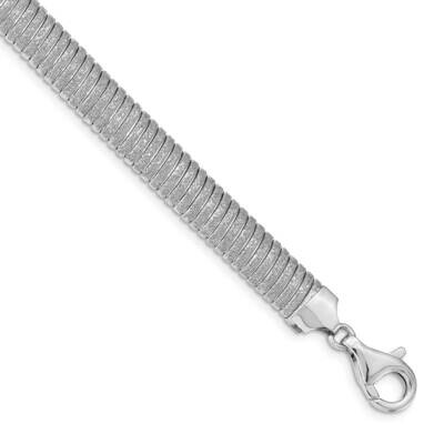 Leslie&#39;s Polished Textured Bracelet Sterling Silver Rhodium-plated HB-QLF1108-7.5, MPN: QLF1108-7.5,