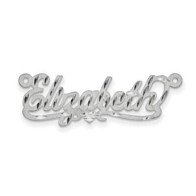 .027 Gauge Satin Diamond-cut Name Plate Sterling Silver Rhodium-plated XNA189SS, MPN: XNA189SS, 883…