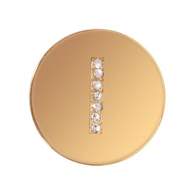 Nikki Lissoni Sparkling Letter Initial I Gold-Plated 23mm Coin C1262GSI, MPN: C1262GSI, 87186274664…