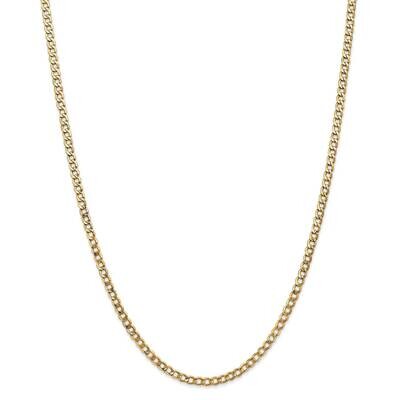 3.35mm Semi-Solid Curb Chain 26 Inch 14k Gold BC106-26, MPN: BC106-26, 883957169187
