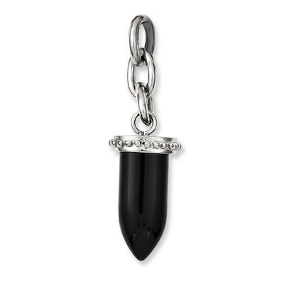 Small Fang Onyx Interchangeable Charm Pendant - Stainless Steel SRCH203 by Chisel, MPN: SRCH203,