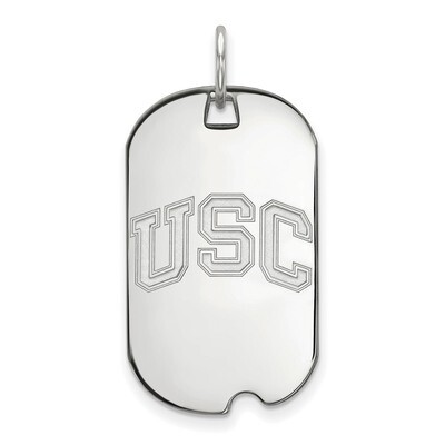 University of Southern California Small Dog Tag 10k White Gold 1W042USC, MPN: 1W042USC, 191101271038