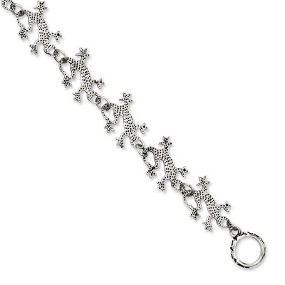 Polished &amp; Antiqued Lizards 8.5 Inch Toggle Bracelet - Stainless Steel SRB1059 by Chisel, MPN: SRB1…
