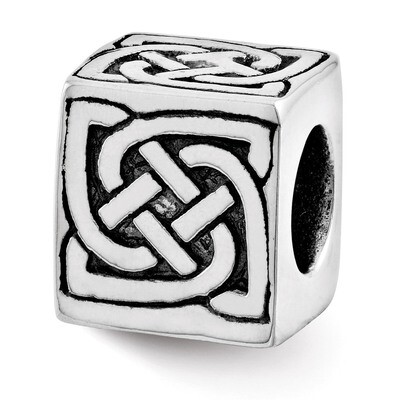 Celtic Block Bead - Sterling Silver QRS1260, MPN: QRS1260, 883957301792