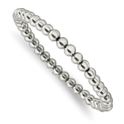 Beaded Stretch Bracelet Stainless Steel Polished SRB2741, MPN: SRB2741, 191101859489