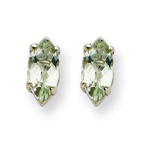 6x3mm Marquise Green Quartz Earring 14k White Gold XE102WCG, MPN: XE102WCG, 883957089430