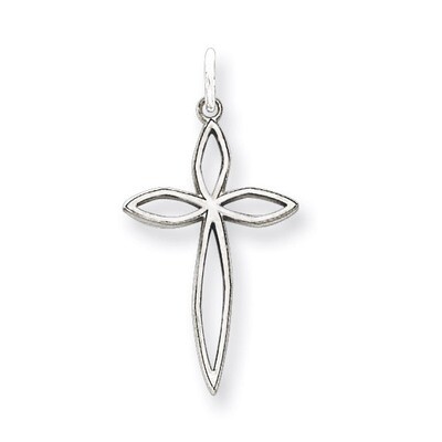 Cross Charm Laser Designed Sterling Silver QXR127, MPN: QXR127, 883957492377