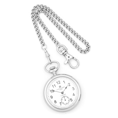 Charles Hubert Stainless Steel Open Face Pocket Watch XWA2743, MPN: XWA2743, 811233017136