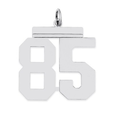 Charm Number 85 Polished Sterling Silver Large QPL85, MPN: QPL85, 191101281358