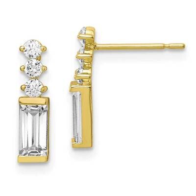 Polished CZ Diamond Earrings 10k Gold 10ER324, MPN: 10ER324, 883957925349