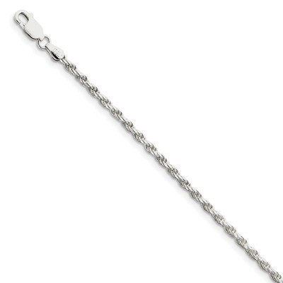 9 Inch 2.5mm Diamond-cut Rope Chain Sterling Silver QDC055-9, MPN: QDC055-9, 883957623825