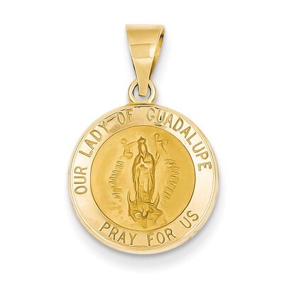 Our Lady of Guadalupe Medal Pendant 14k Gold Polished and Satin XR1244, MPN: XR1244, 883957450186