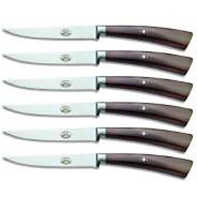 Berti Plenum Steak Knife Set Of Six Ox Horn Handle 640