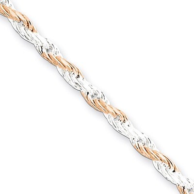8 Inch 2.5mm Rose Vermeil Diamond-cut Rope Chain Sterling Silver QDCR060-8, MPN: QDCR060-8, 8839579…