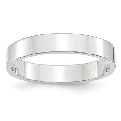 4mm Lightweight Flat Band 10k White Gold WFLL040 Engravable, MPN: WFLL040, 886774307800