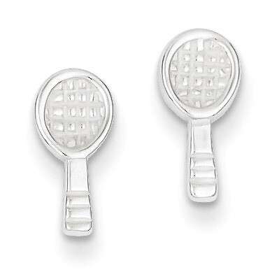 Tennis Racquet Mini Earrings Sterling Silver QE696, MPN: QE696, 886774113975
