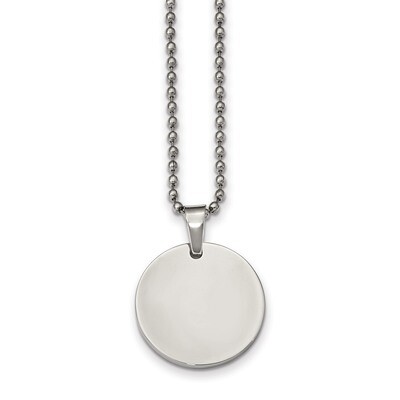 Round 2.0mm Dog Tag Necklace Stainless Steel Brushed &amp; Polished SRN2335-24 by Chisel, MPN: SRN2335-…