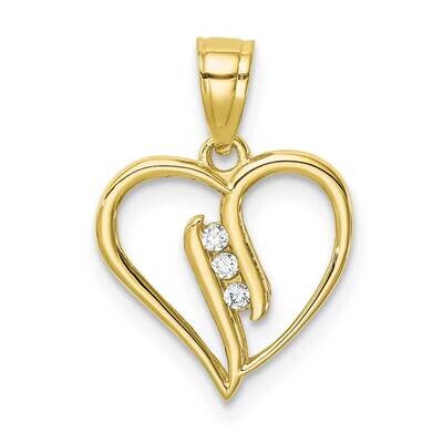 Heart Pendant 10k Gold CZ Diamond 10C1437, MPN: 10C1437,