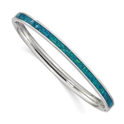 Imitation Opal 4.75mm Hinged Bangle Stainless Steel Polished SRB2586, MPN: SRB2586, 191101864889