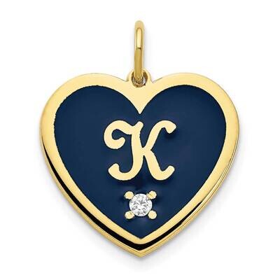 Monogram Initial Epoxied Heart with Diamond Charm 10k Gold 10XNA1165Y, MPN: 10XNA1165Y,