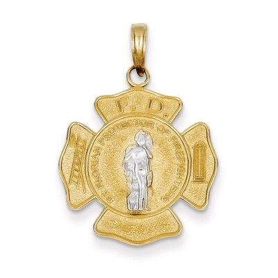 Saint Florian Medal Pendant 14k Two-Tone Gold K5083, MPN: K5083, 637218089789