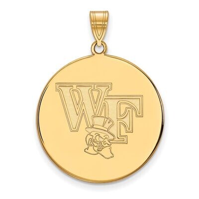 Wake Forest University x-Large Disc Pendant Gold-plated Silver GP069WFU, MPN: GP069WFU, 886774953526