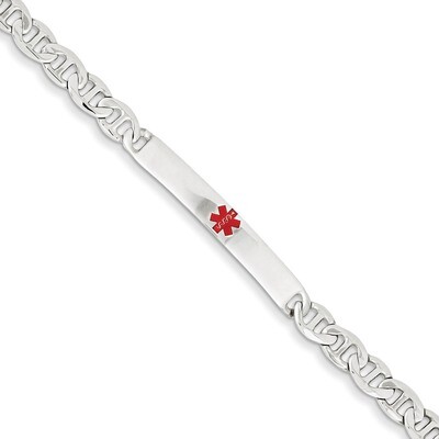 8.5 Inch Medical Anchor Link ID Bracelet Sterling Silver Polished XSM158-8.5, MPN: XSM158-8.5, 8839…