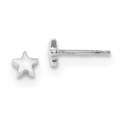 Polished Star Post Earrings 14k white Gold TE651W, MPN: TE651W, 191101143229
