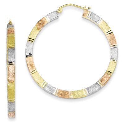 Vermeil 3x40mm Square Tube Hoop Earrings Sterling Silver QE8445, MPN: QE8445, 883957570259