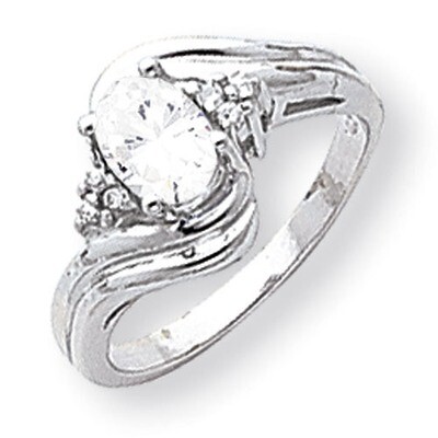 Cubic Zirconia Diamond Ring 14k white Gold 7x5mm Oval Y2222CZ/A, MPN: Y2222CZ/A, 883957552392